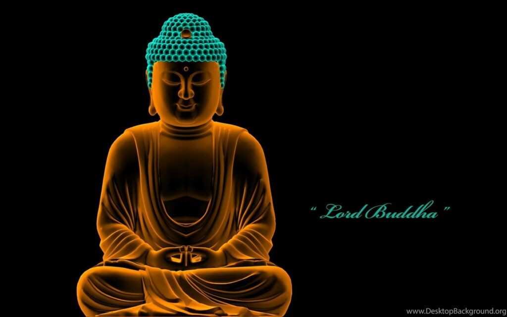 Harnessing Serenity: Tranquil Buddha Silhouette amidst a Stunning HD Wallpaper