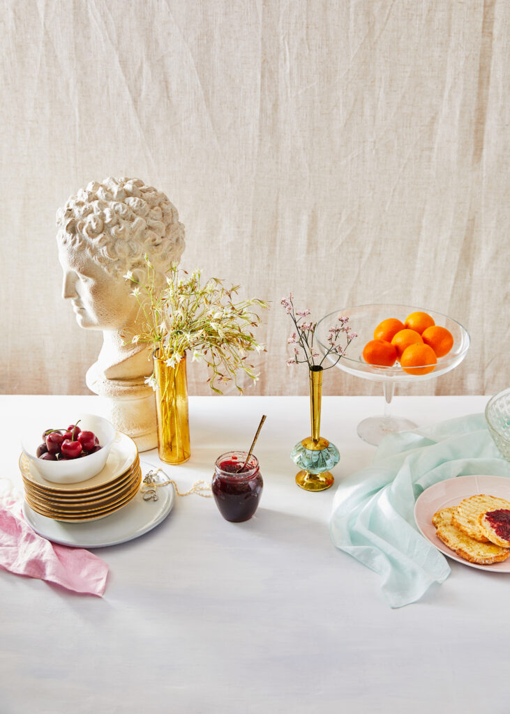 Serene Still Life: Berry Jam & Fresh Fruits Wallpaper Art