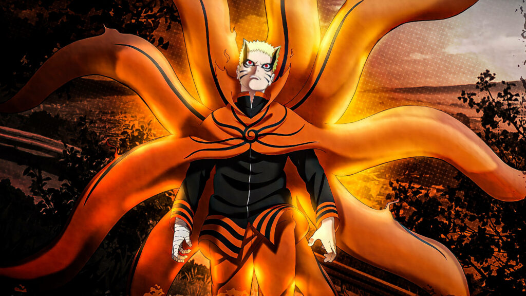 Naruto Unleashes Baryon Mode: Serene Countryside as his Battle Arena Wallpaper