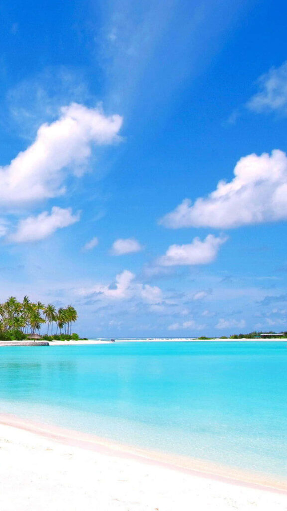 Tranquil Summer Beach HD Wallpaper for Android - Clear Blue Sky