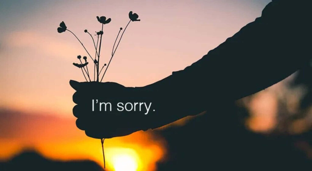 Serene Sunset Wallpaper: Hand Holding Flowers with Apology