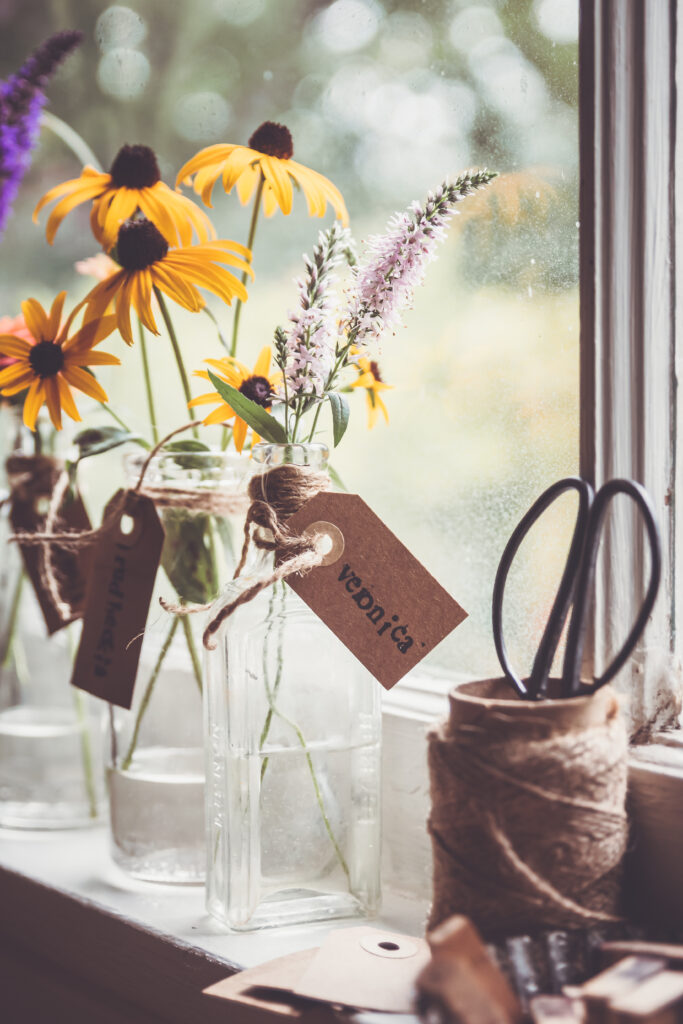 Serene Rudbeckia Flower Wallpaper in Elegant Vintage Decor