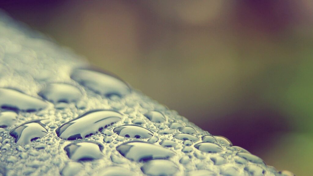 Serene Water Droplets Close-Up: Refreshing Wallpaper Background