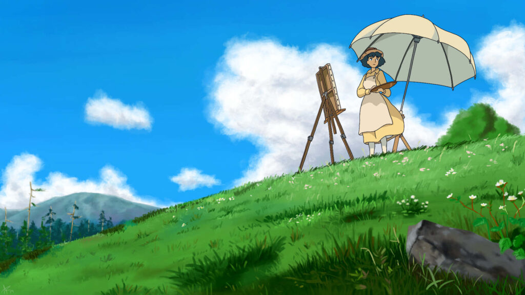 Tranquil Meadow Wallpaper Inspired by The Wind Rises - Art & Nature