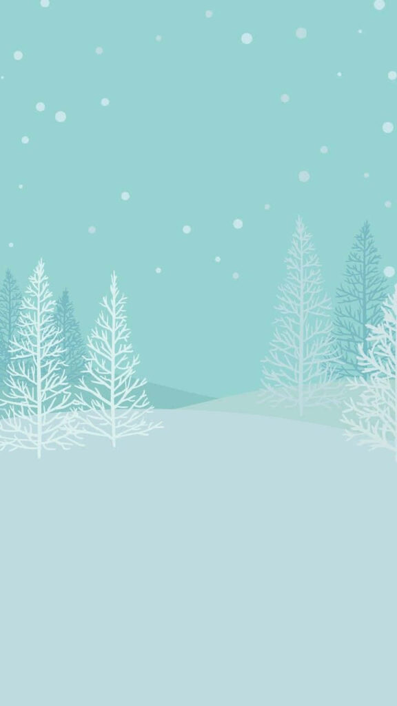 Serene Winter Landscape Wallpaper with Minimalist Art & Soft Colors