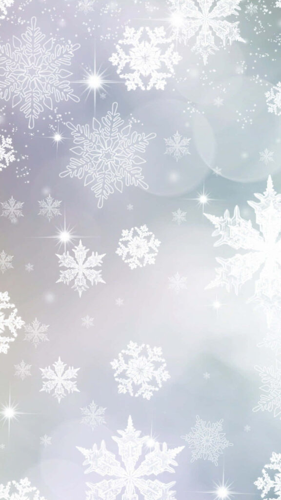 Serene Winter Snowflake Wallpaper for a Calm iPhone Background