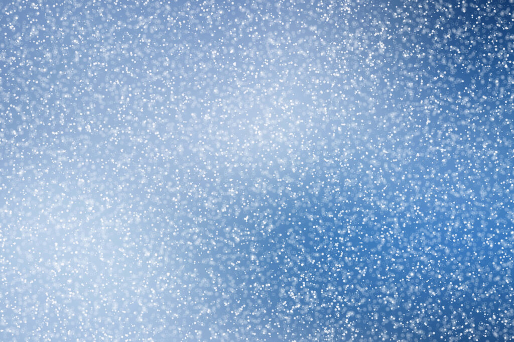 Serene Winter Wallpaper: Soft Blue Gradient with Falling Snowflakes