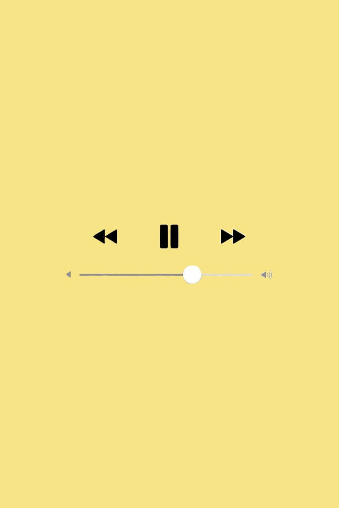 Serene Yellow Minimalistic Music Player Wallpaper Background