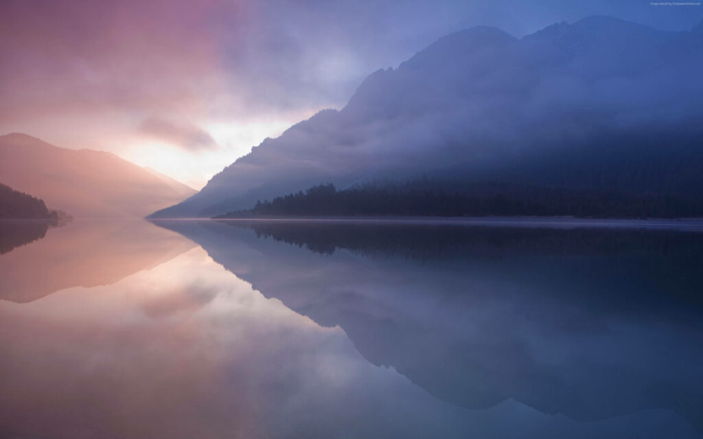 Breathtaking River Landscape Wallpaper - Serene Colors for Minimalists