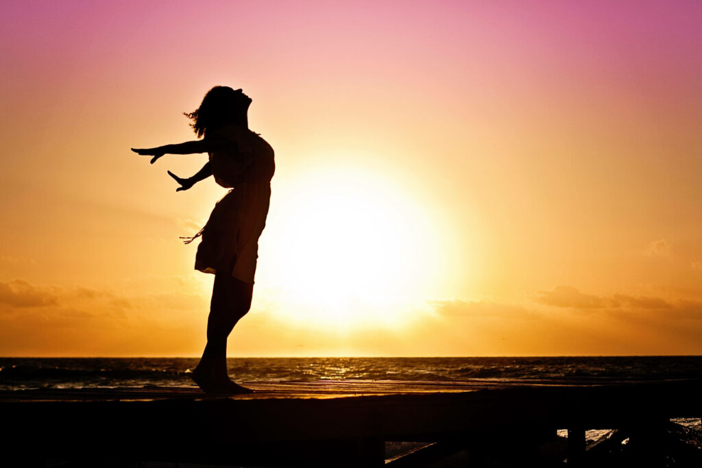 Embracing Serenity: A Vacation in Shadows at Sunset Wallpaper