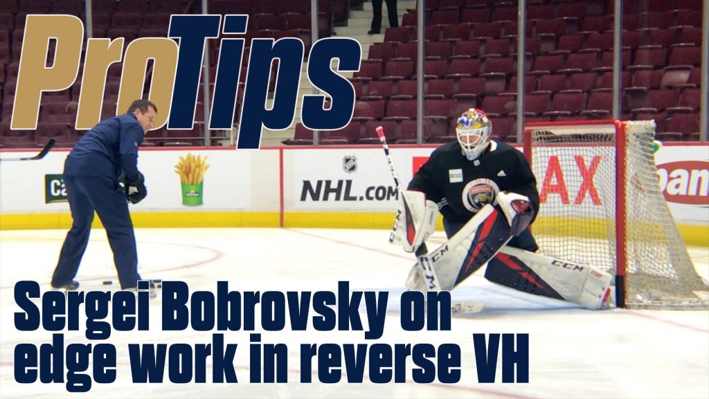 Sergei Bobrovsky Florida Panthers goalie practicing reverse VH stance edge work NHL ProTips wallpaper