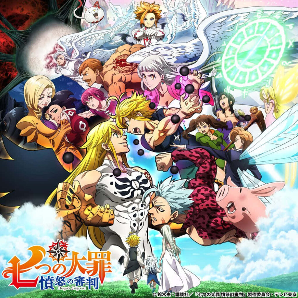 Seven Deadly Sins anime wallpaper featuring main characters embodying the seven deadly sins