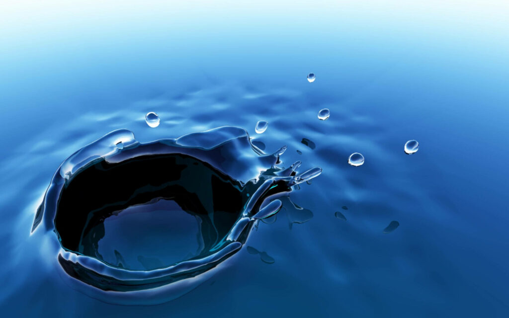 Blue Serenity: A Captivating 3D Water Splash Wallpaper