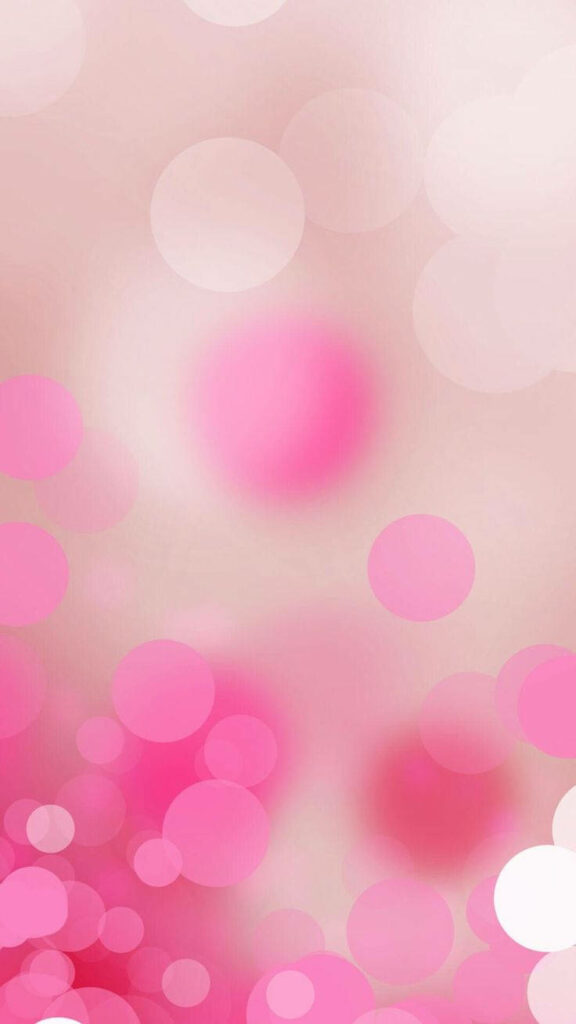 Pretty in Pink: Vibrant Bokeh Lights adorn Girly Phone Background Wallpaper