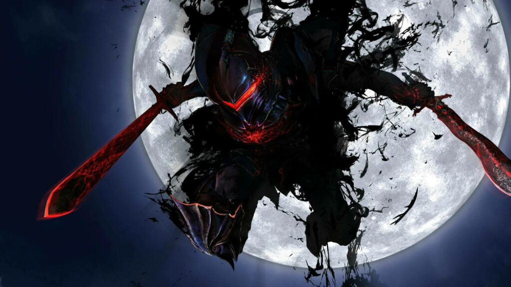 Shrouded Beast: An Enigmatic Anime Wallpaper Embracing the Moonlight