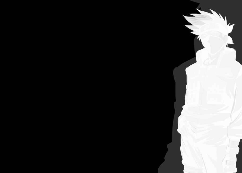 A Serene Kakashi Silhouette: Embracing Stillness in a Monochromatic Realm Wallpaper