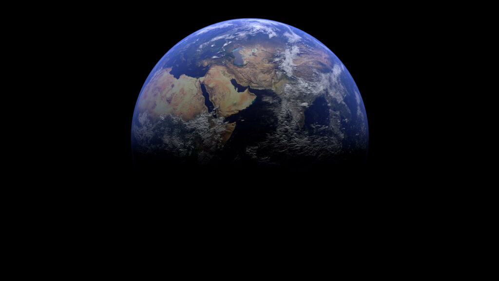 Shadows in Space: A Stunning HD Wallpaper of Planet Earth