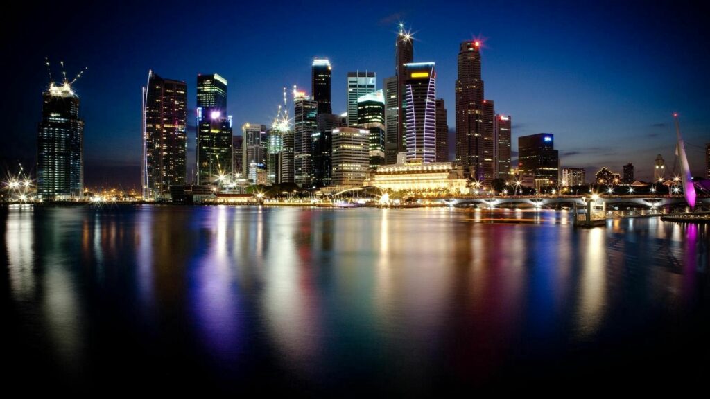 Captivating Shanghai Night Skyline Wallpaper - Illuminated Reflections