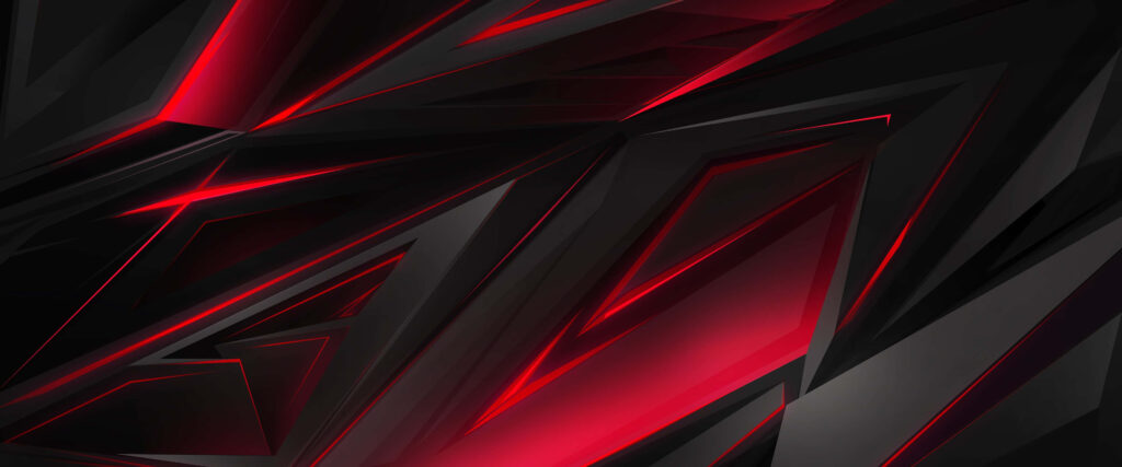 Sharp-edged Chaos: A Fiery Gaming Wallpaper With a Dominant Black and Red Palette