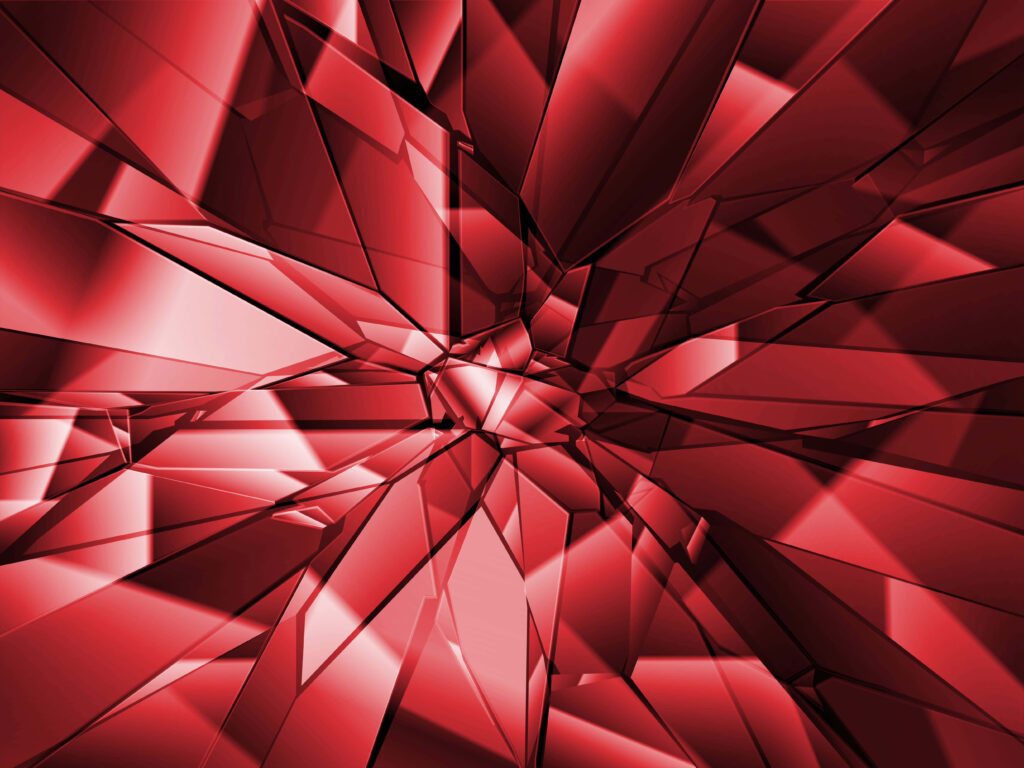 Shattered Impressions broken glass wallpaper with vibrant red shards and dynamic abstract design