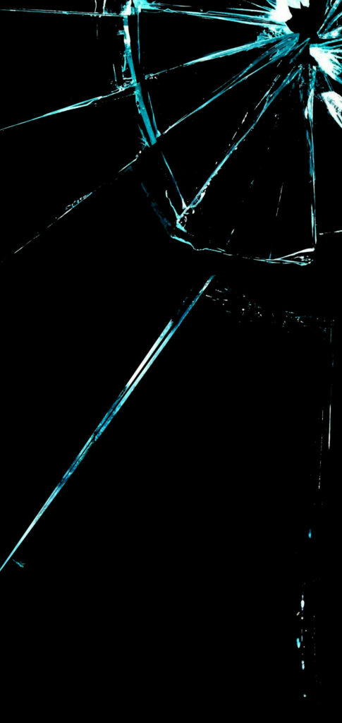 Contrasting Divide: The Evident Fracture Amidst the Obsidian Smartphone Display Wallpaper