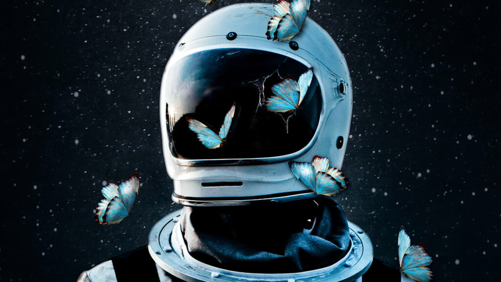 Fragments of an Artistic Cosmonaut: A Digital Masterpiece Entwining Astronautical Dreams Wallpaper