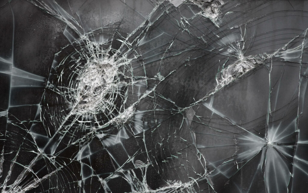 Shattered Vision: A 4K Wallpaper for TV with Broken Glass Effect