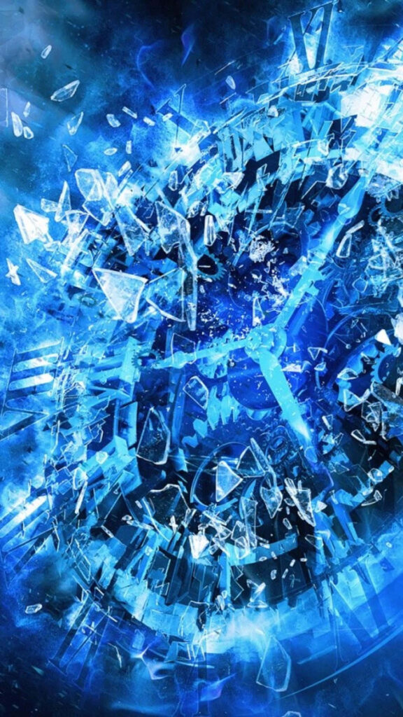 Shattered Time: A Mesmerizing Abstract Iphone Wallpaper with Dynamic Debris