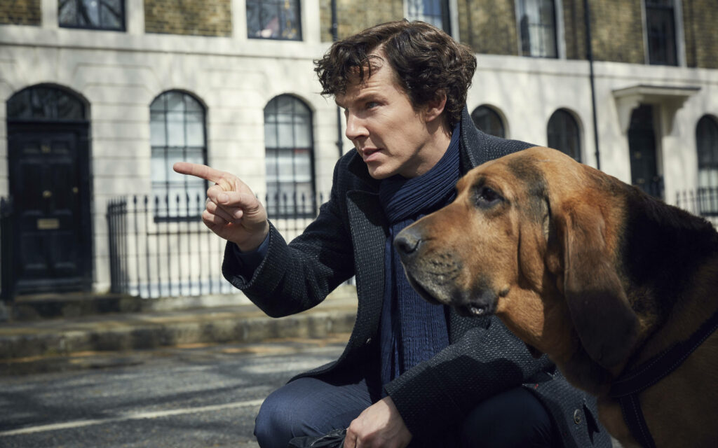 Sherlock Holmes & Bloodhound: Determined Scene Wallpaper Background