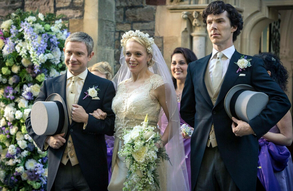 Wedding Scene Wallpaper: Sherlock with John Watson & Mary Morstan