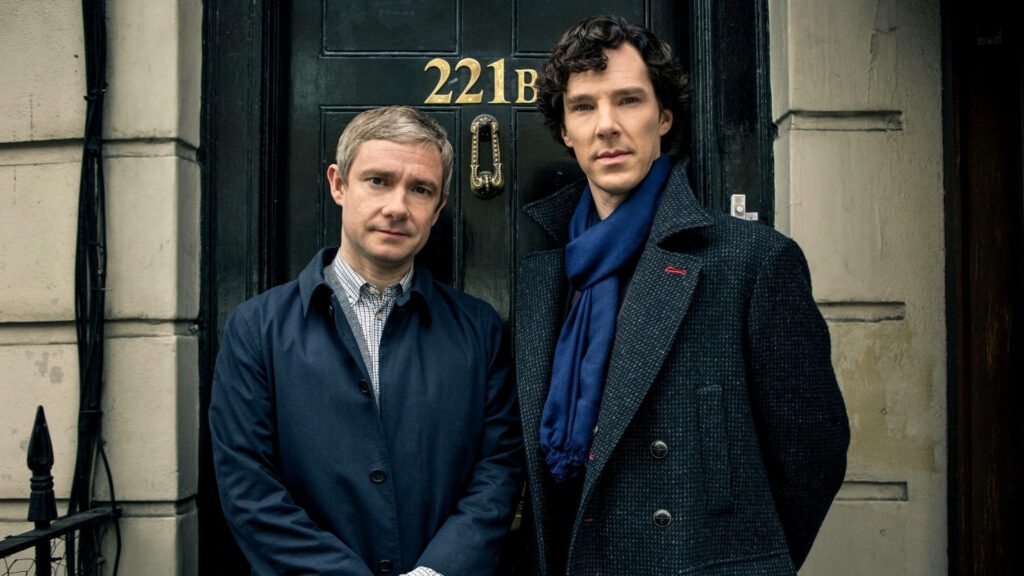 Sherlock & Watson: Iconic 221B Baker Street Wallpaper Background