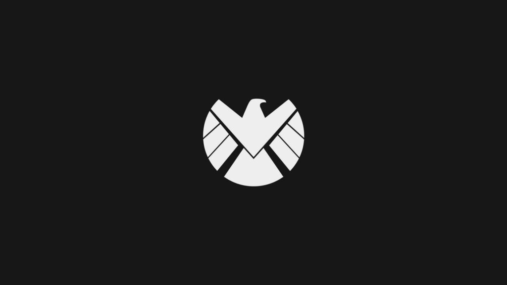 Marvel's Iconic Shield: Minimalist Black Background Wallpaper