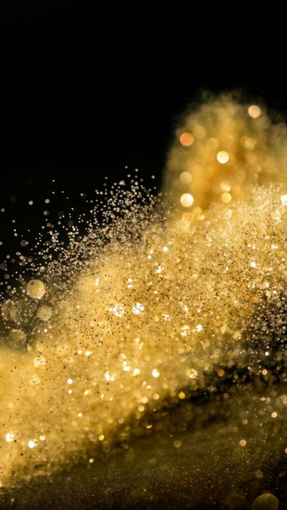 Shimmering Elegance: A Mesmerizing iPhone Background with Scattered Gold Glitter Sparkles Wallpaper