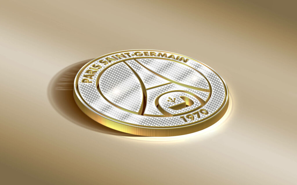 Shining PSG: A Silver Coin Wallpaper of the Paris Saint-Germain Logo