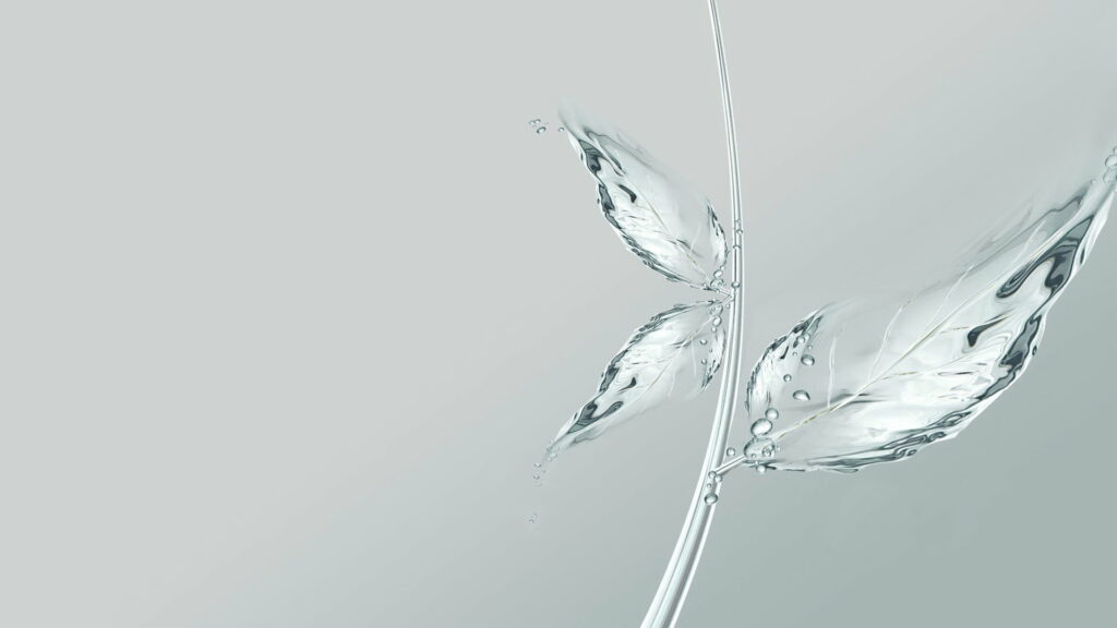 Glistening Jewel: Captivating HD Wallpaper featuring a Transparent Crystal Leaf in Stunning Brilliance