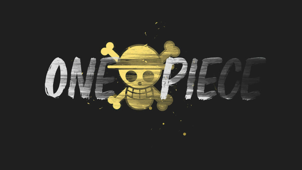 Shimmering Metallic One Piece Logo on Delicate Background Wallpaper