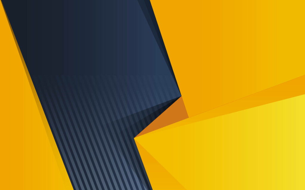 Abstract Yellow Shape with Shadow on Patterned Android Material Design Background Wallpaper