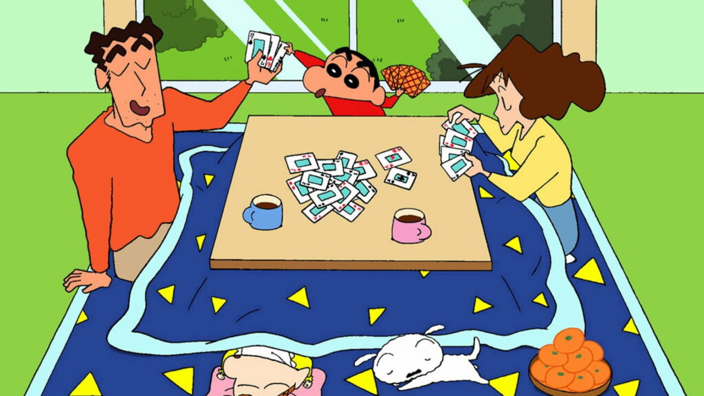 Family Game Night with Shinchan: A Vibrant and Playful HD Wallpaper