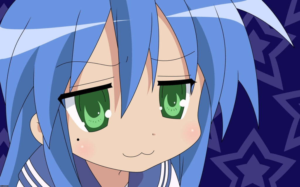 Vibrant Anime Wallpaper: Blue-Haired Star Character in Fun Design