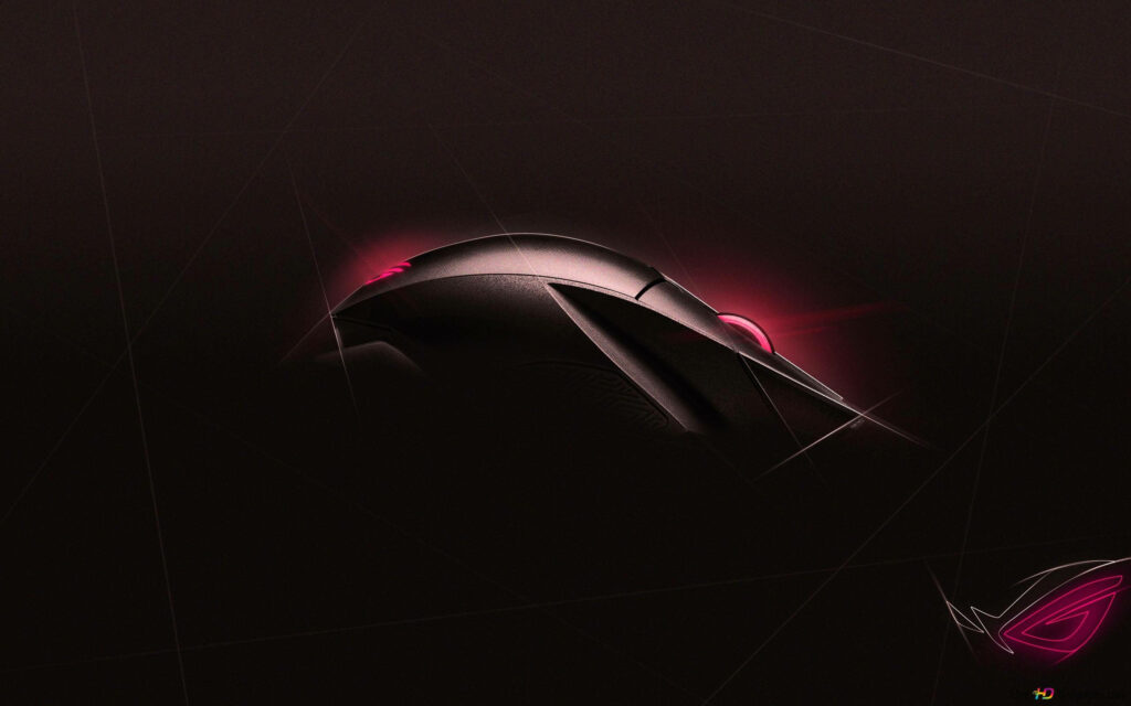Elegantly Designed Computer Mouse with Dual Illuminated Red Lights - Stylish Background Image Wallpaper