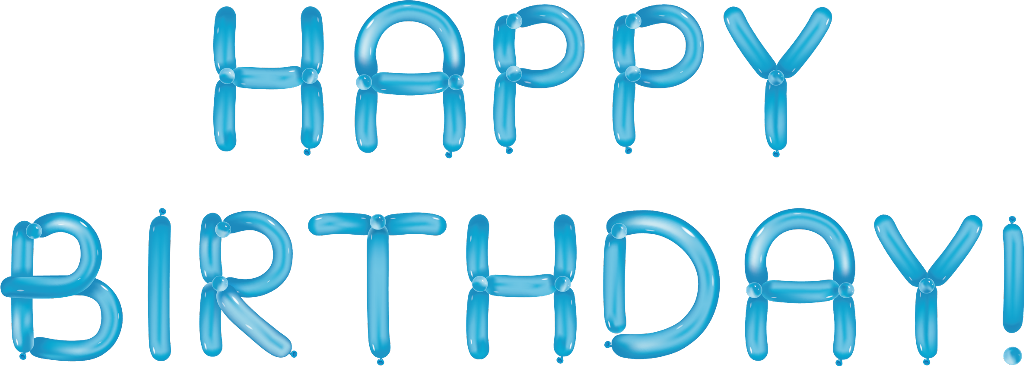 Shiny Blue Balloon Letters for a Festive Happy Birthday Background Wallpaper
