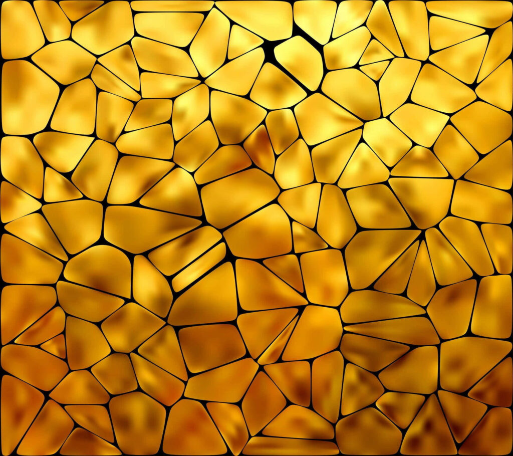Luxurious Gold Mosaic Wallpaper with Glass-Like Texture Background