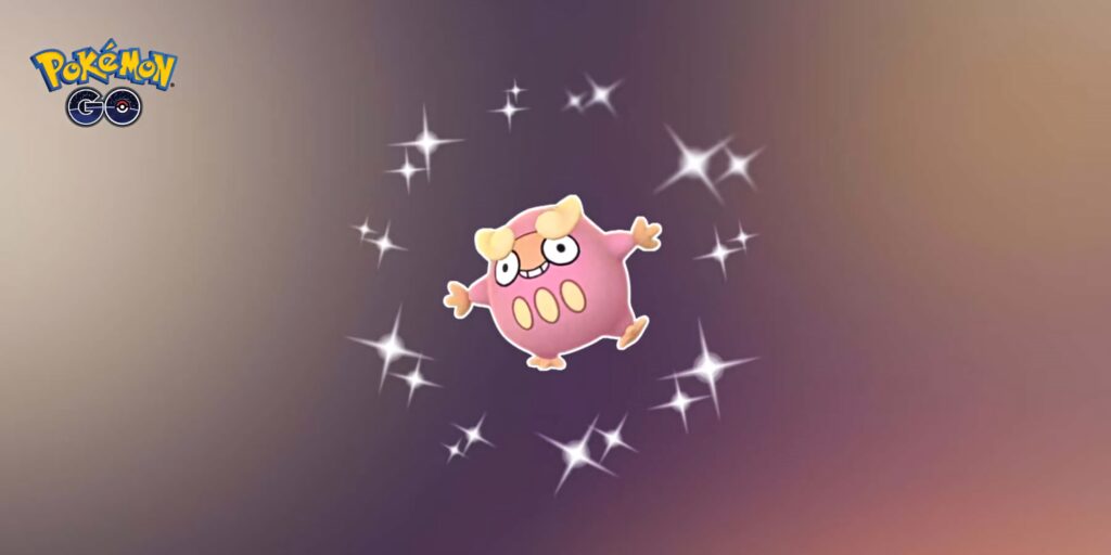 Shiny pink Darumaka Pokémon GO wallpaper with sparkling effects on soft colorful gradient background