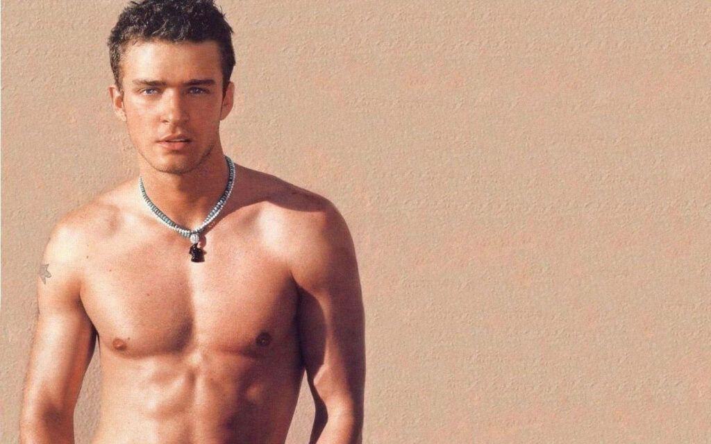 Shirtless Justin Timberlake: Confident Wallpaper Background