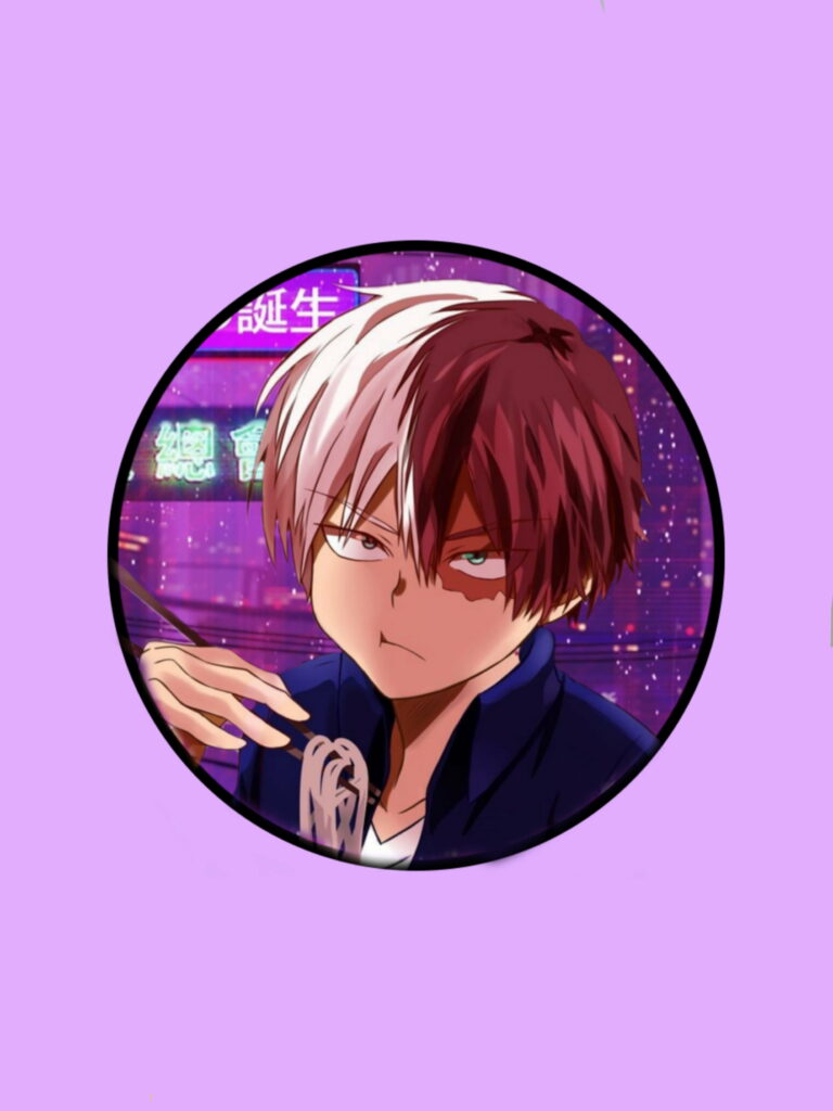 Chilling Ice and Fiery Flames: Shoto Todoroki's Captivating HD Anime Wallpaper from My Hero Academia