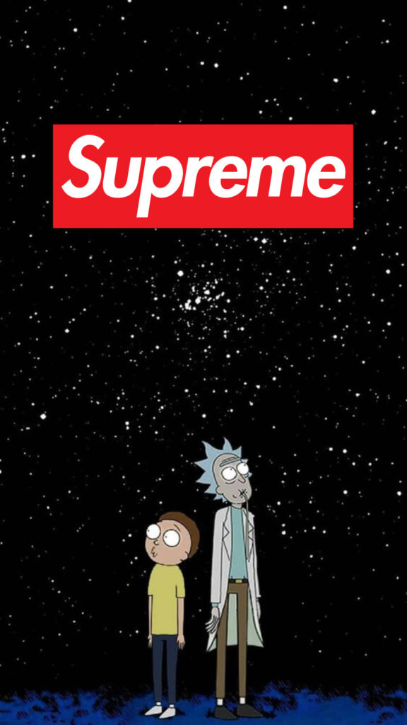 Gear up with Limited Edition Rick And Morty Supreme Apparel: Showcase Your Fanhood with Style! Wallpaper