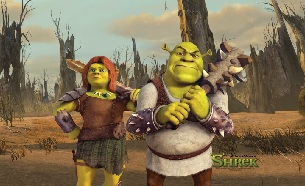 Shrek & Fiona Wallpaper: Adventurous Swamp Scene from Shrek Forever After