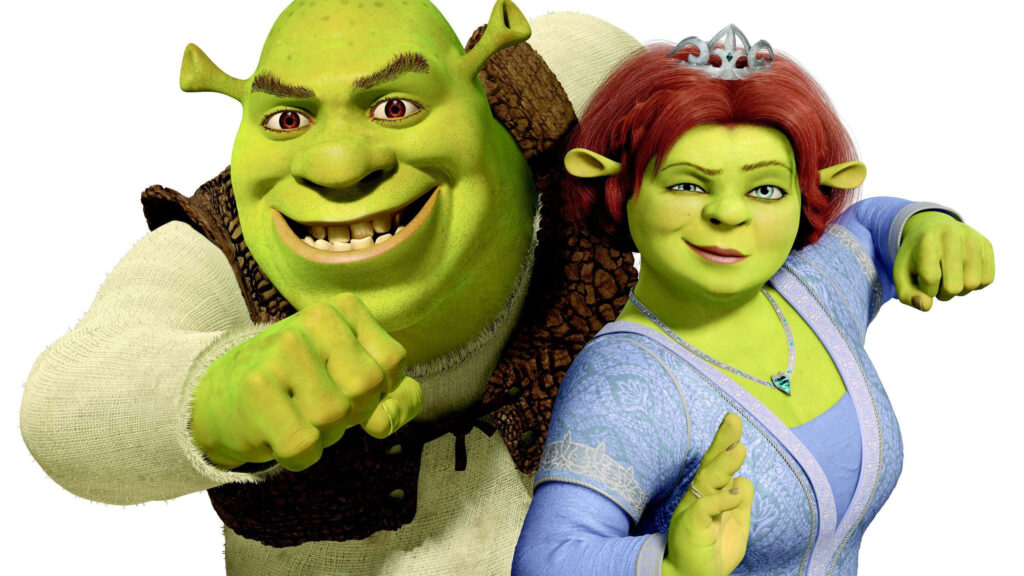 Shrek & Fiona: Fun Adventure Pose Wallpaper Background
