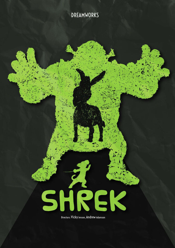 Creative Shrek Wallpaper: Iconic Silhouette & Bold Green Design
