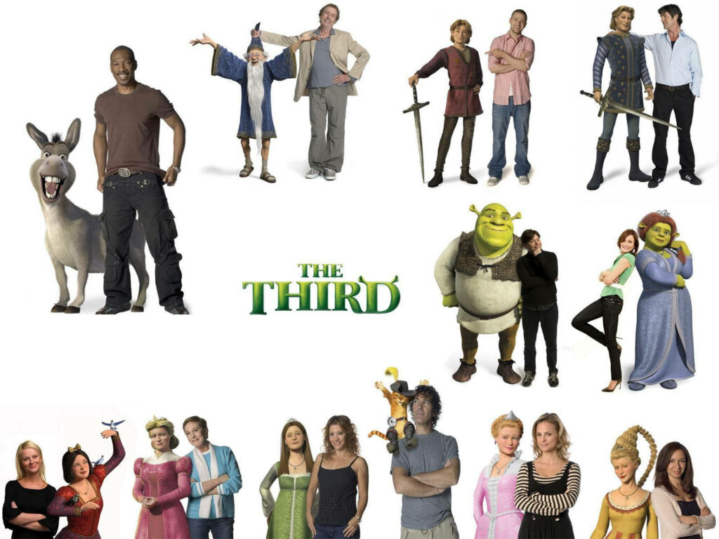 Shrek the Third Wallpaper: Voice Actors & Characters Unite